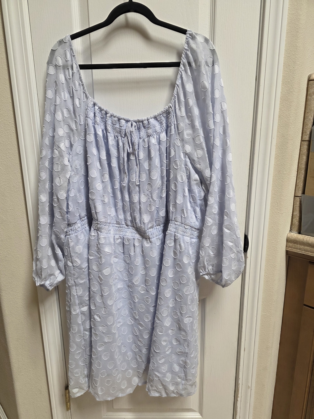 LC Lauren Conrad Light Blue Textured Midi Dress